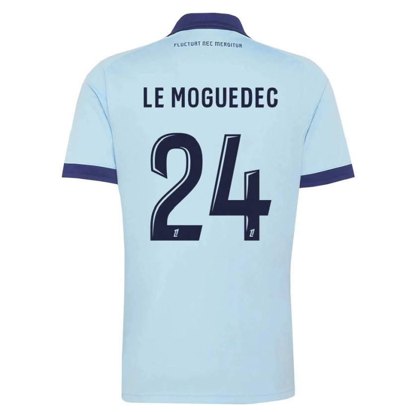 Danxen Criança Camisola Anaële Le Moguedec #24 Azul Centáurea Preto Alternativa 2026/27 Camisa