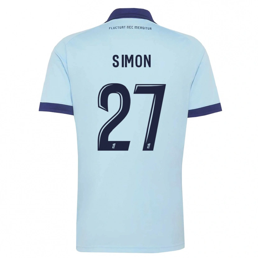 Danxen Criança Camisola Moses Simon #27 Azul Centáurea Preto Alternativa 2026/27 Camisa