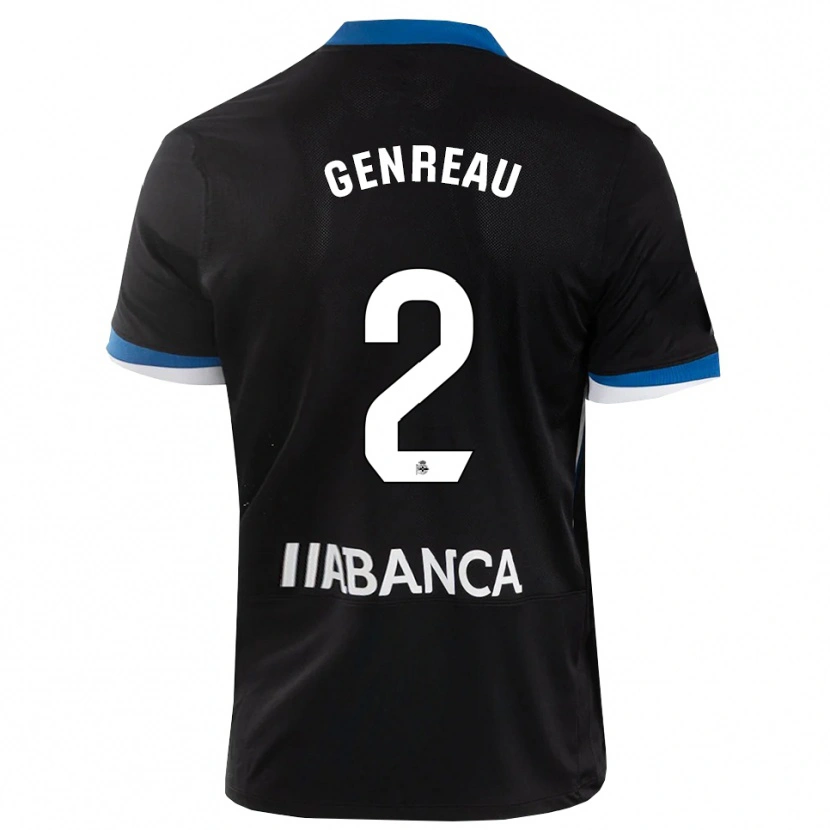 Danxen Criança Camisola Denis Genreau #2 Preto Branco Azul Alternativa 2026/27 Camisa