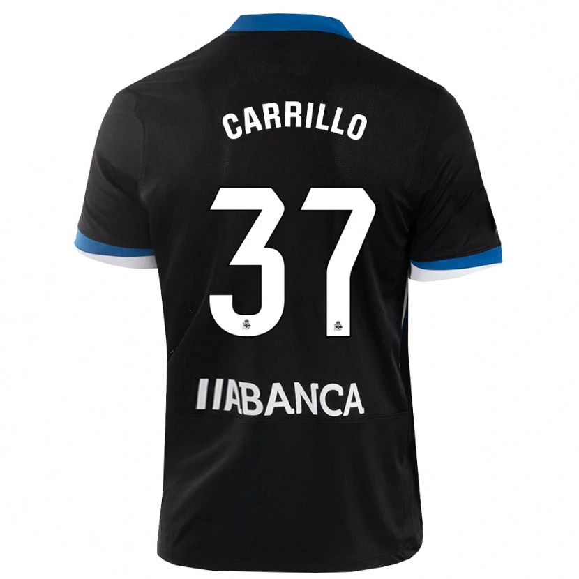 Danxen Criança Camisola Noé Carrillo #37 Preto Branco Azul Alternativa 2026/27 Camisa