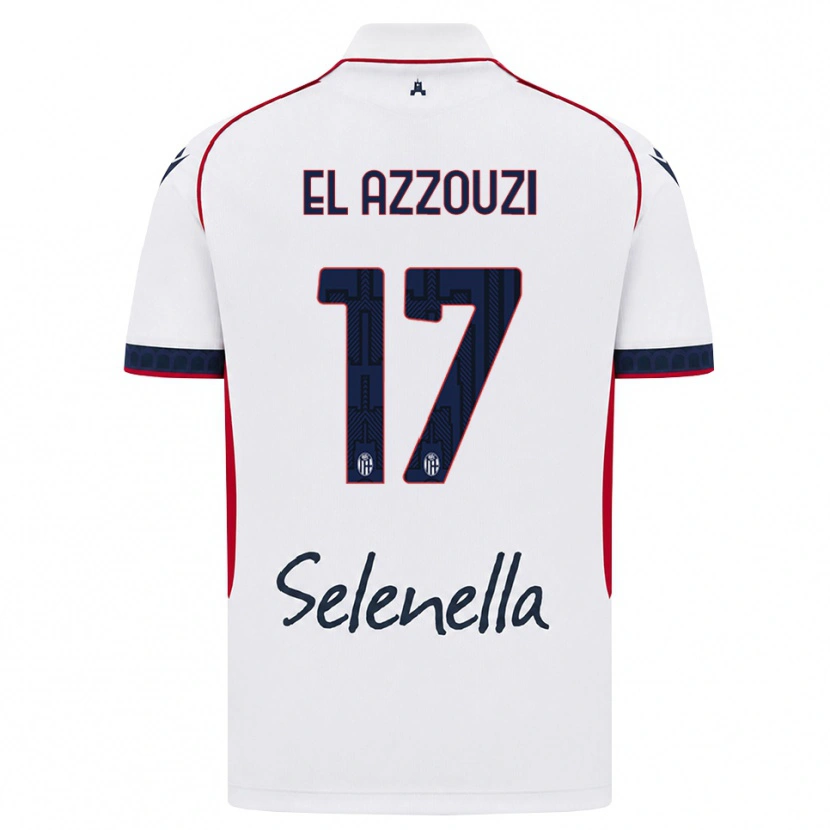 Danxen Criança Camisola Oussama El Azzouzi #17 Branco Vermelho Azul Real Alternativa 2026/27 Camisa
