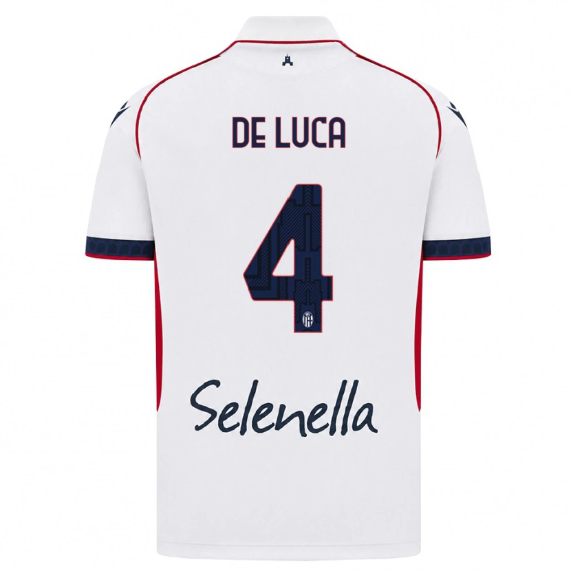 Danxen Criança Camisola Alessandro De Luca #4 Branco Vermelho Azul Real Alternativa 2026/27 Camisa
