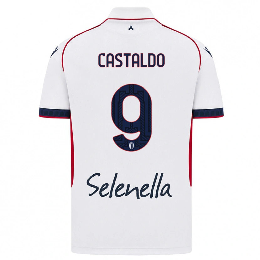 Danxen Criança Camisola Francesco Castaldo #9 Branco Vermelho Azul Real Alternativa 2026/27 Camisa