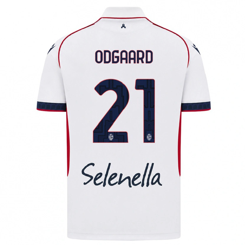 Danxen Criança Camisola Jens Odgaard #21 Branco Vermelho Azul Real Alternativa 2026/27 Camisa