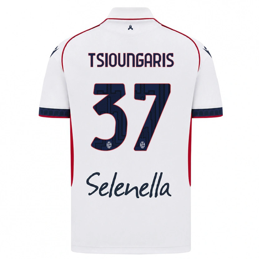 Danxen Criança Camisola Theodoros Tsioungaris #37 Branco Vermelho Azul Real Alternativa 2026/27 Camisa