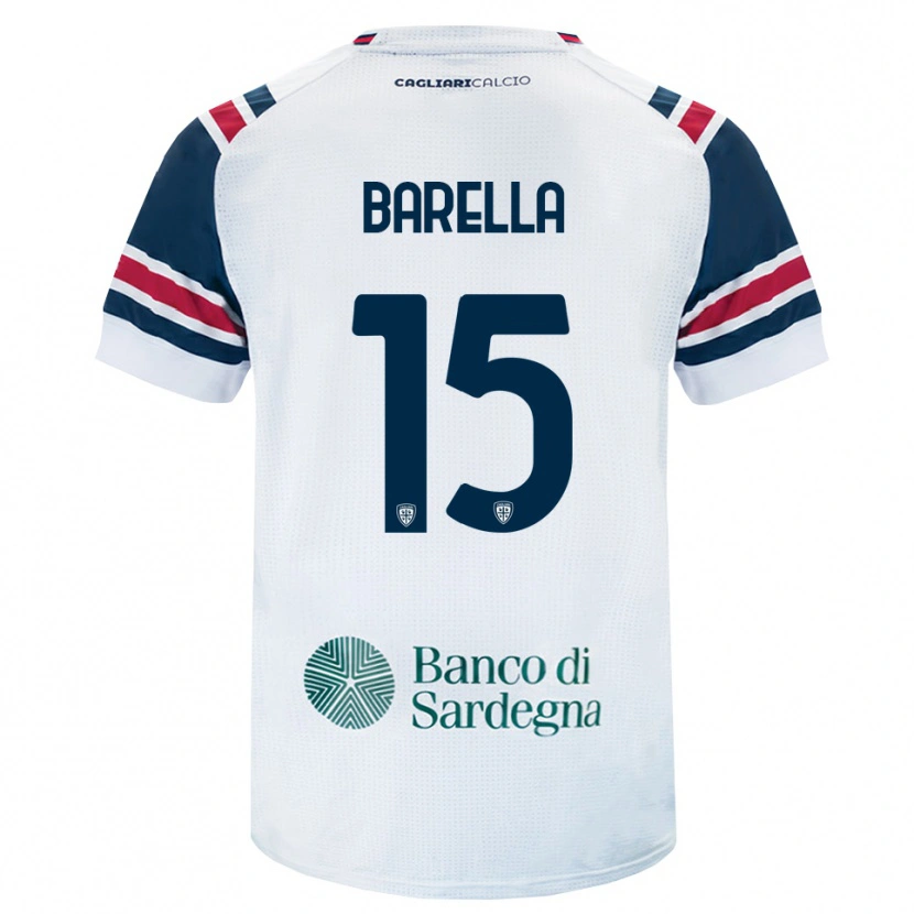 Danxen Criança Camisola Elia Barella #15 Branco Vermelho Verde Alternativa 2026/27 Camisa