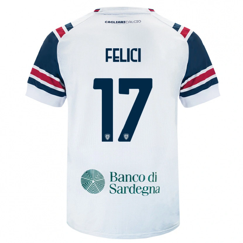 Danxen Criança Camisola Mattia Felici #17 Branco Vermelho Verde Alternativa 2026/27 Camisa