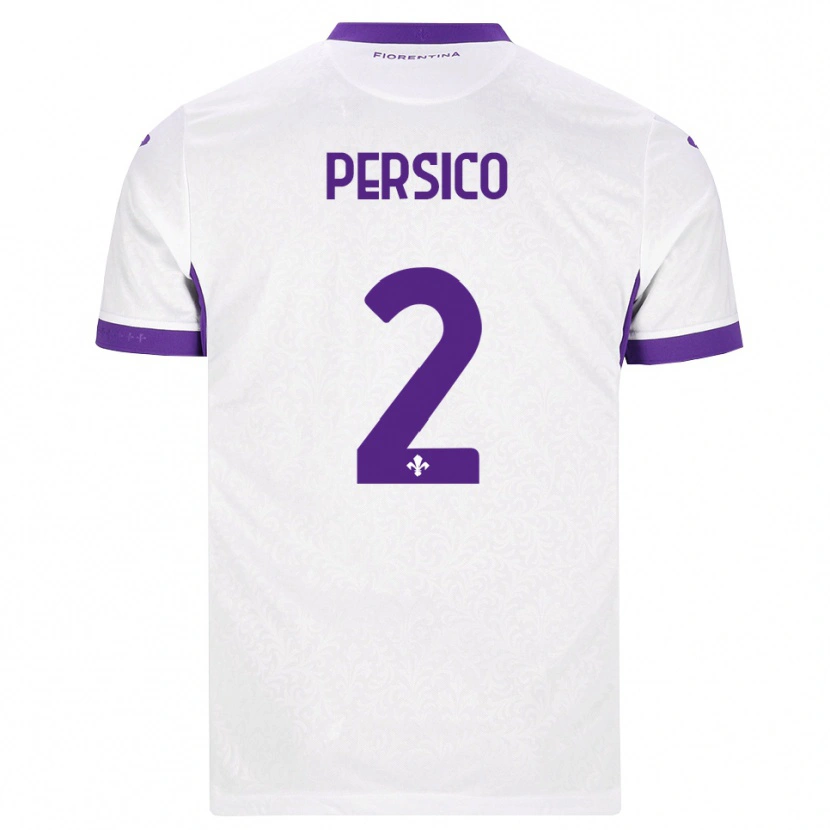 Danxen Criança Camisola Daniele Persico #2 Branco Roxo Alternativa 2026/27 Camisa