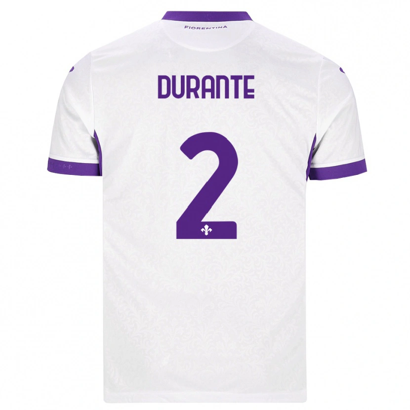 Danxen Criança Camisola Francesca Durante #2 Branco Roxo Alternativa 2026/27 Camisa