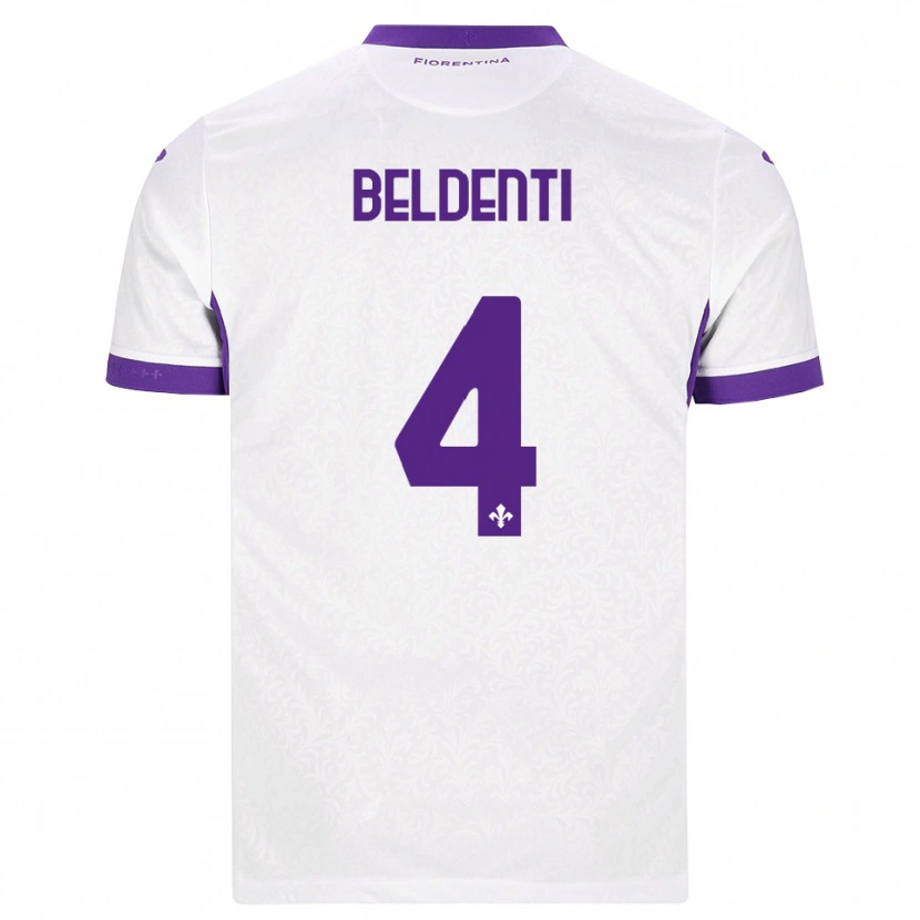Danxen Criança Camisola Samuel Beldenti #4 Branco Roxo Alternativa 2026/27 Camisa