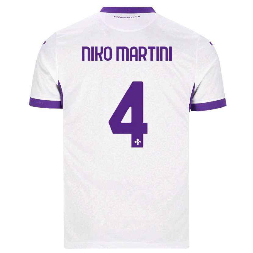 Danxen Criança Camisola Niko Martini #4 Branco Roxo Alternativa 2026/27 Camisa