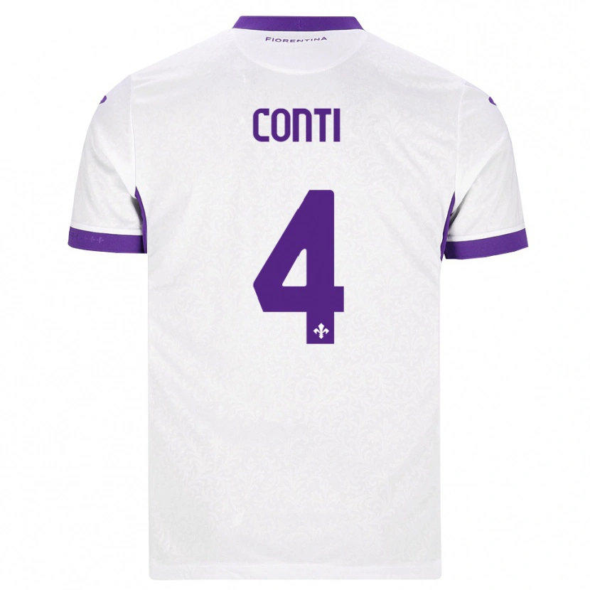 Danxen Criança Camisola Gabriele Conti #4 Branco Roxo Alternativa 2026/27 Camisa