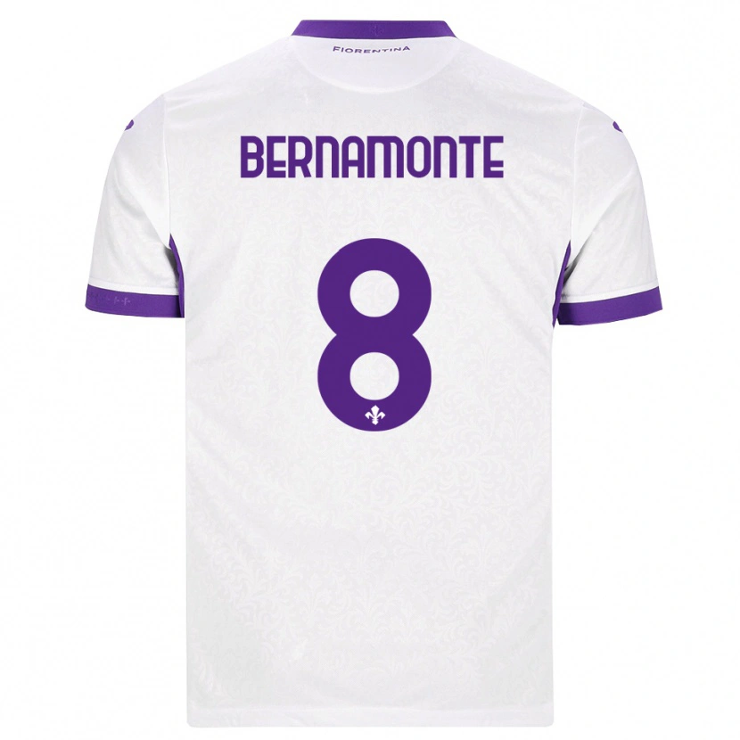 Danxen Criança Camisola Lorenzo Bernamonte #8 Branco Roxo Alternativa 2026/27 Camisa