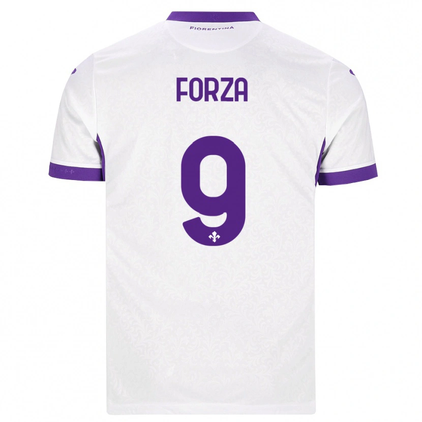 Danxen Criança Camisola Francesco Forza #9 Branco Roxo Alternativa 2026/27 Camisa