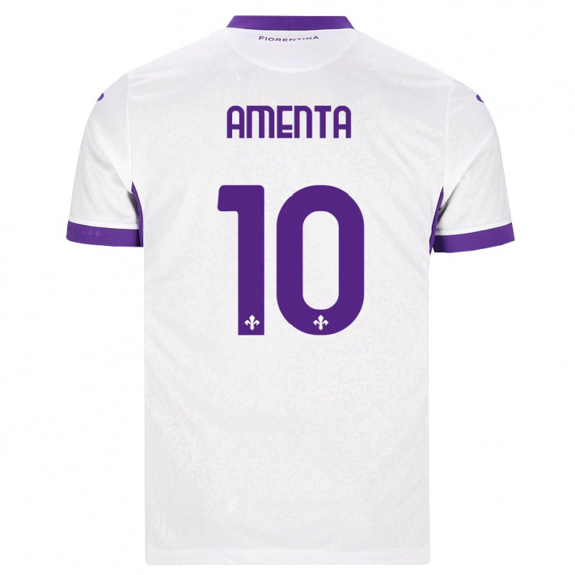 Danxen Criança Camisola Francesco Amenta #10 Branco Roxo Alternativa 2026/27 Camisa