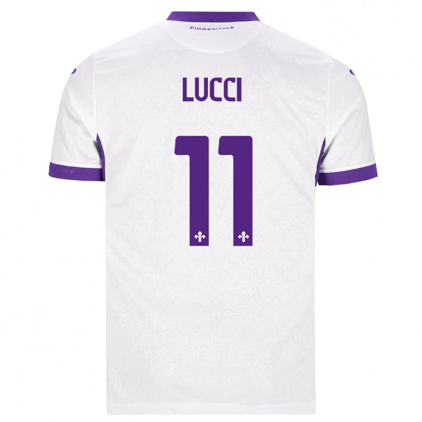 Danxen Criança Camisola Leonardo Lucci #11 Branco Roxo Alternativa 2026/27 Camisa