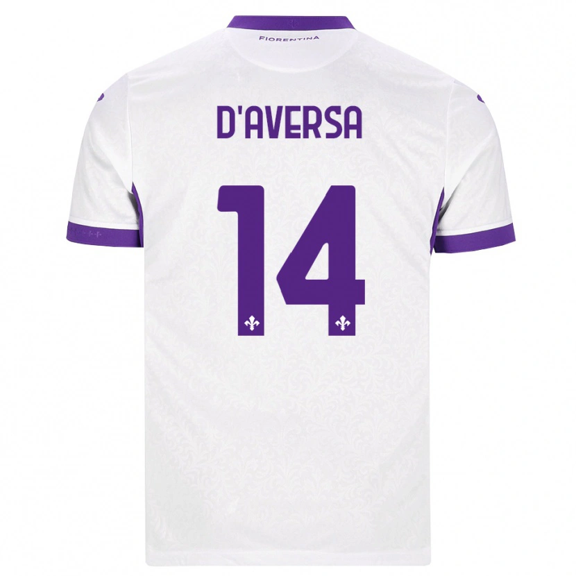 Danxen Criança Camisola Simone D'aversa #14 Branco Roxo Alternativa 2026/27 Camisa