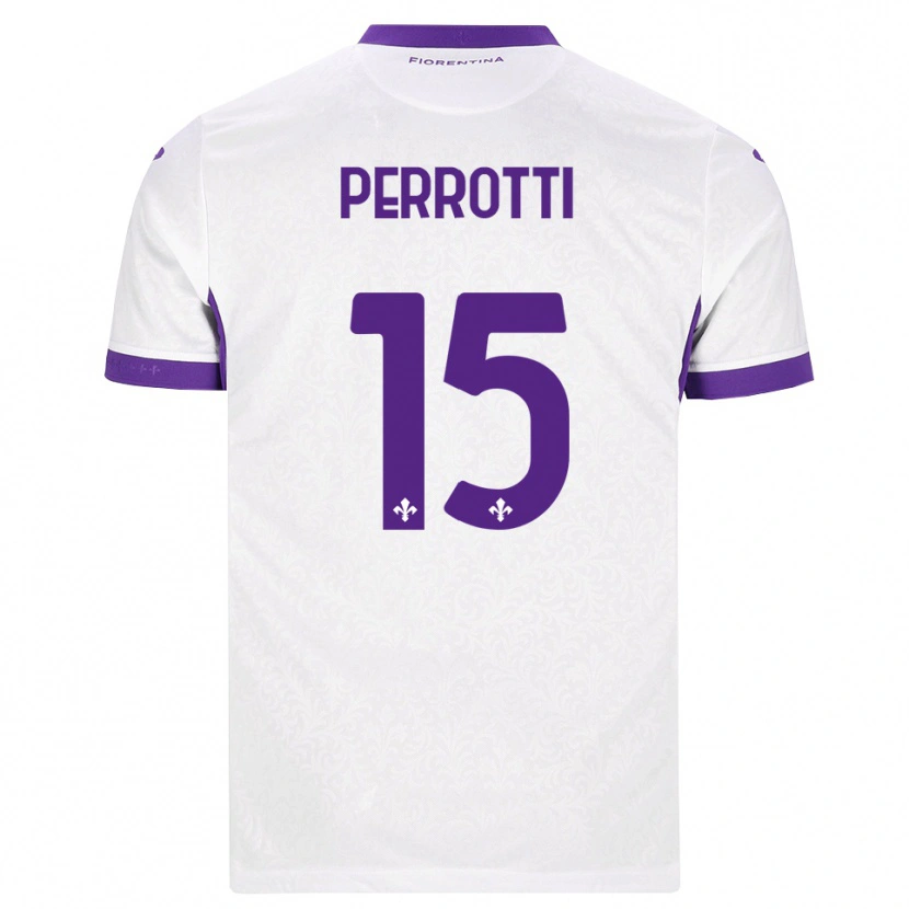 Danxen Criança Camisola Alessandro Perrotti #15 Branco Roxo Alternativa 2026/27 Camisa