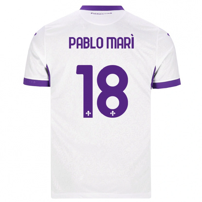 Danxen Criança Camisola Pablo Marí #18 Branco Roxo Alternativa 2026/27 Camisa