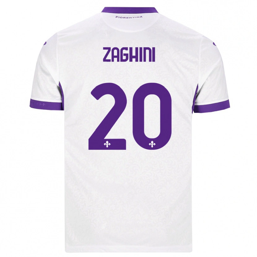 Danxen Criança Camisola Alice Zaghini #20 Branco Roxo Alternativa 2026/27 Camisa