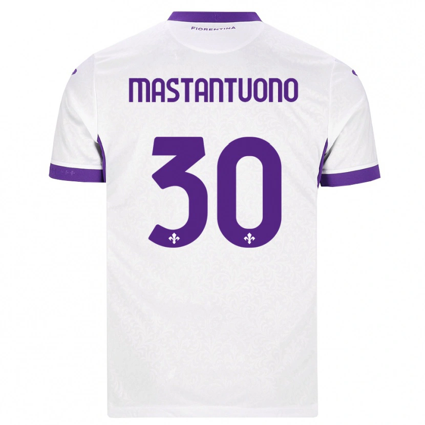 Danxen Criança Camisola Franco Mastantuono #30 Branco Roxo Alternativa 2026/27 Camisa