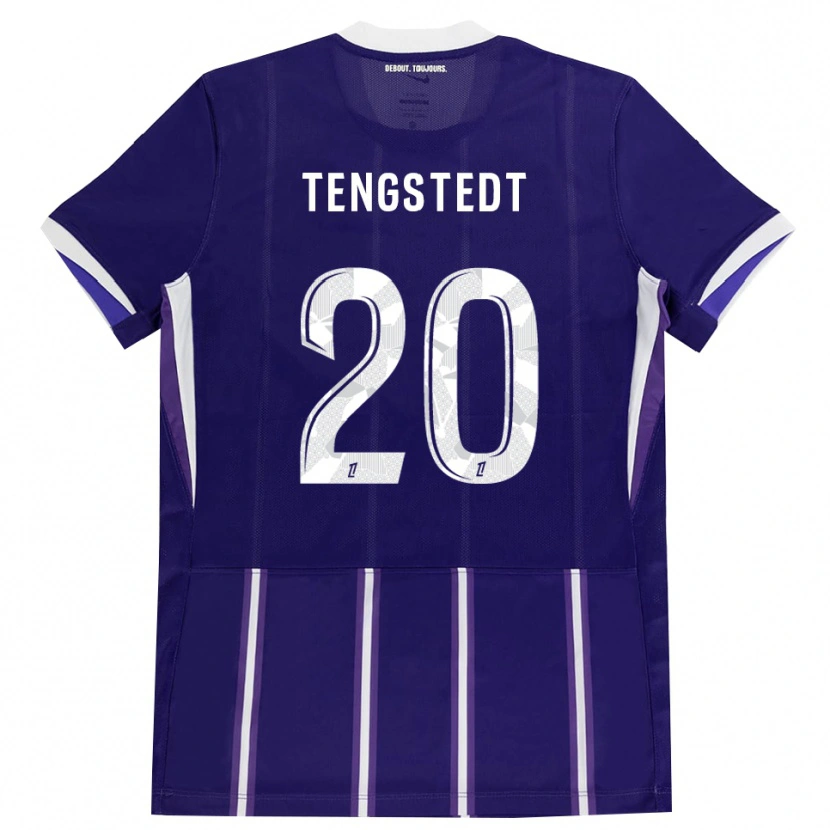 Danxen Homem Camisola Casper Tengstedt #20 Roxo Branco Principal 2026/27 Camisa