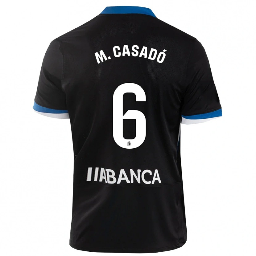 Danxen Homem Camisola Marc Casadó #6 Preto Branco Azul Alternativa 2026/27 Camisa