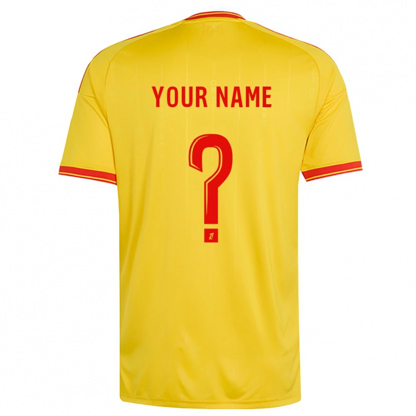 Danxen Homem Camisola Seu Nome #0 Dourado Laranja Vermelho Principal 2026/27 Camisa