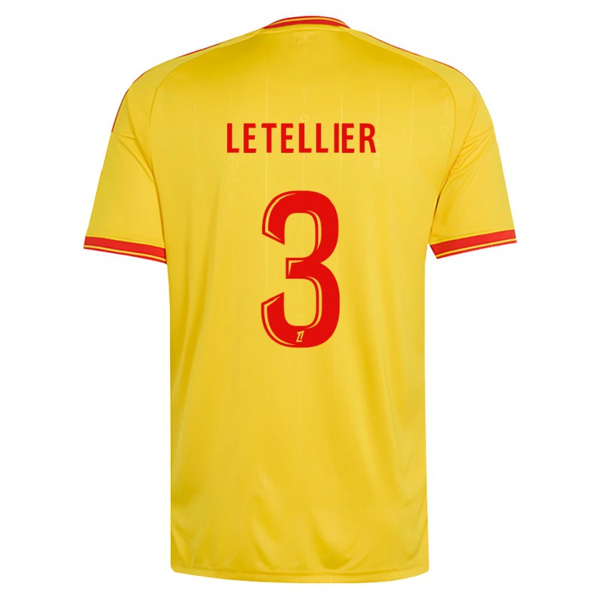 Danxen Homem Camisola Trévor Letellier #3 Dourado Laranja Vermelho Principal 2026/27 Camisa