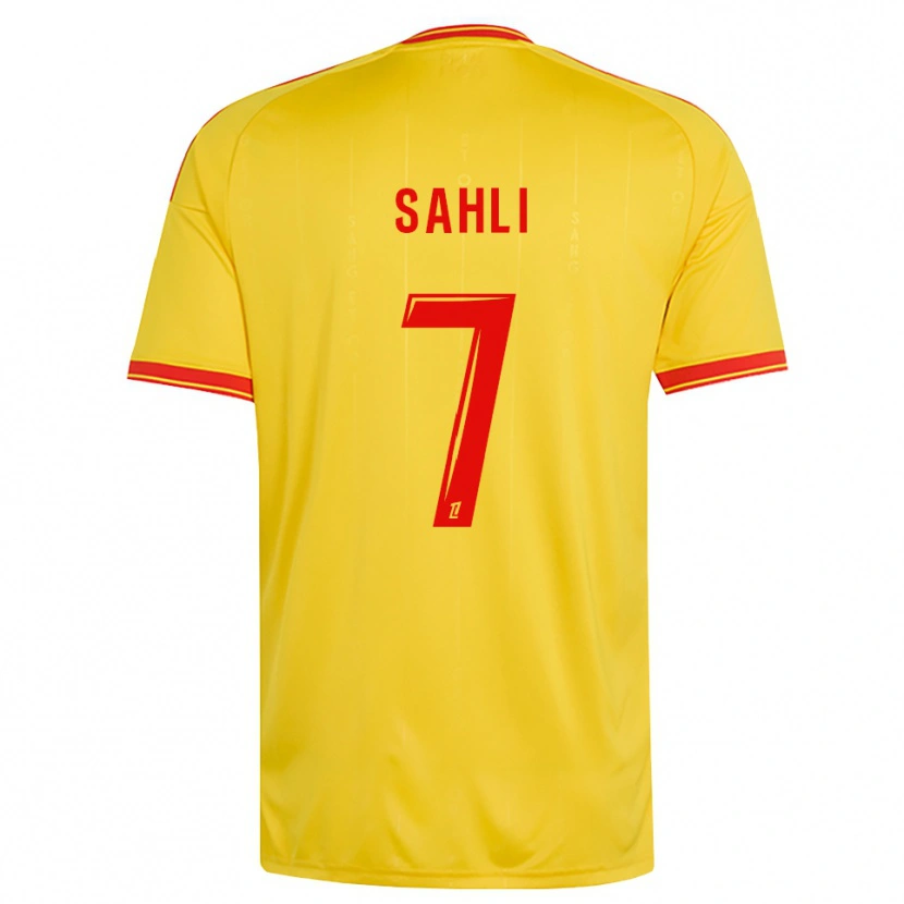 Danxen Homem Camisola Wael Sahli #7 Dourado Laranja Vermelho Principal 2026/27 Camisa