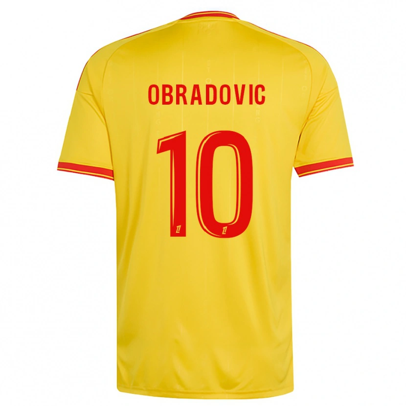 Danxen Homem Camisola Ognjen Obradovic #10 Dourado Laranja Vermelho Principal 2026/27 Camisa