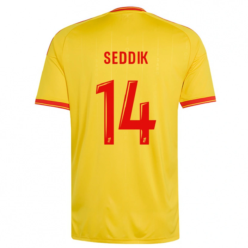 Danxen Homem Camisola Mohamed Seddik #14 Dourado Laranja Vermelho Principal 2026/27 Camisa