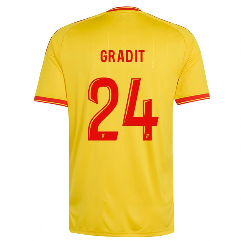 Danxen Homem Camisola Jonathan Gradit #24 Dourado Laranja Vermelho Principal 2026/27 Camisa