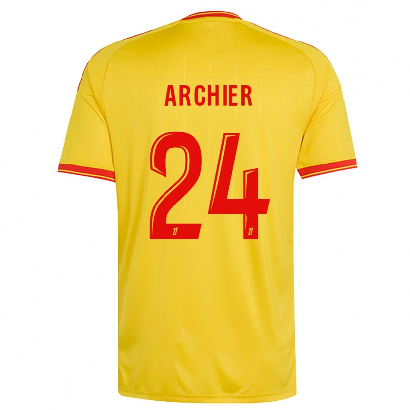 Danxen Homem Camisola Louann Archier #24 Dourado Laranja Vermelho Principal 2026/27 Camisa