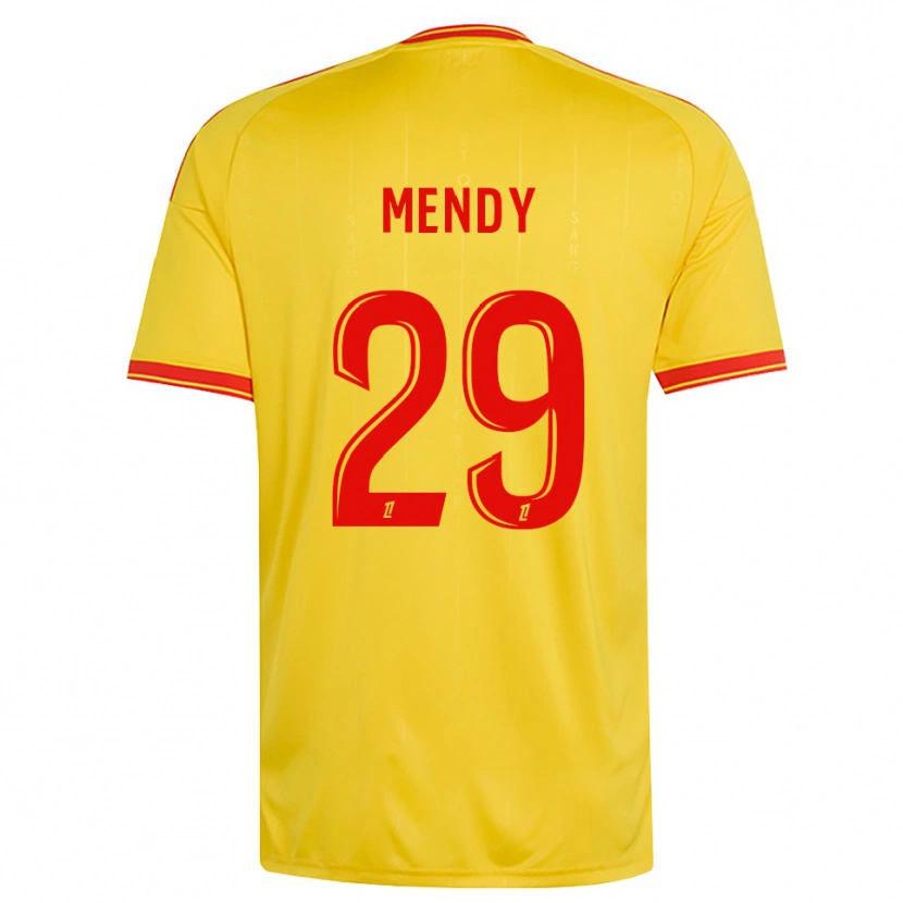 Danxen Homem Camisola Noëlie Mendy #29 Dourado Laranja Vermelho Principal 2026/27 Camisa