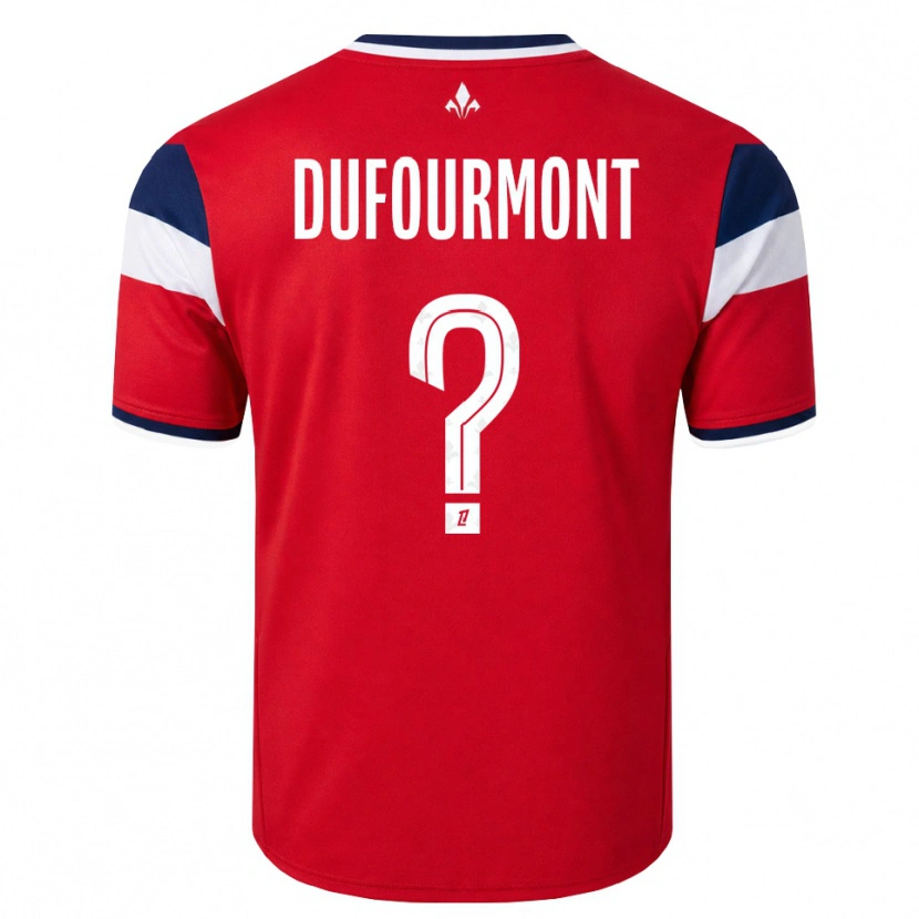 Danxen Homem Camisola Eléa Dufourmont #0 Vermelho Branco Azul Real Principal 2026/27 Camisa