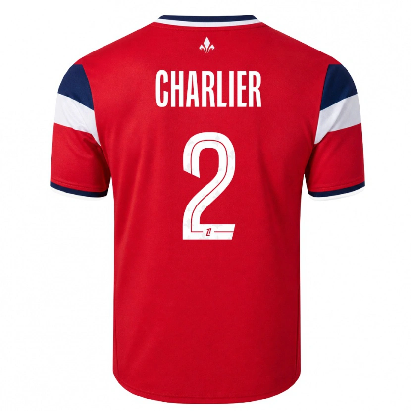 Danxen Homem Camisola Amaury Charlier #2 Vermelho Branco Azul Real Principal 2026/27 Camisa