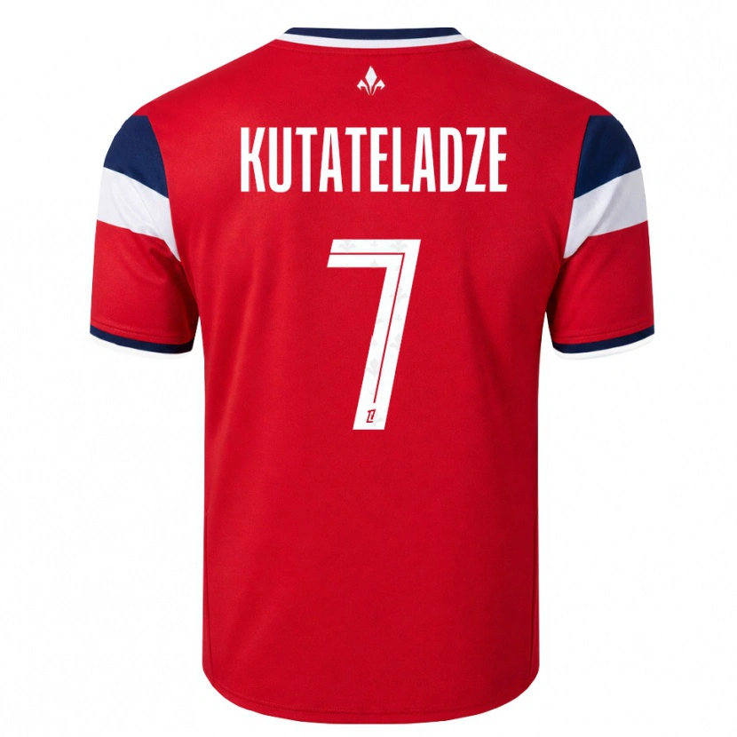 Danxen Homem Camisola Alexandre Kutateladze #7 Vermelho Branco Azul Real Principal 2026/27 Camisa