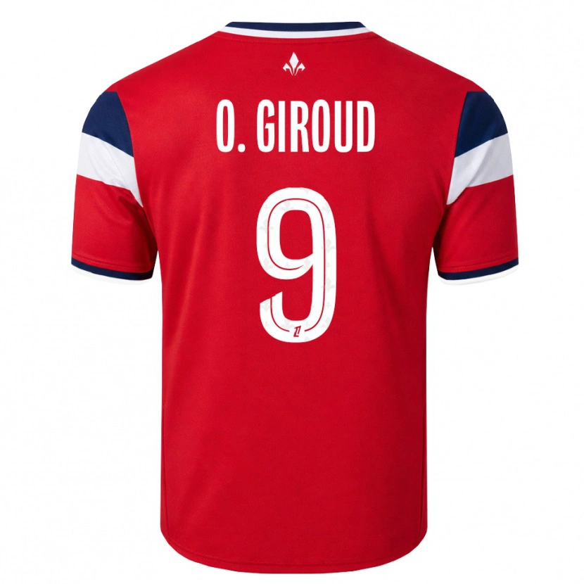Danxen Homem Camisola Olivier Giroud #9 Vermelho Branco Azul Real Principal 2026/27 Camisa