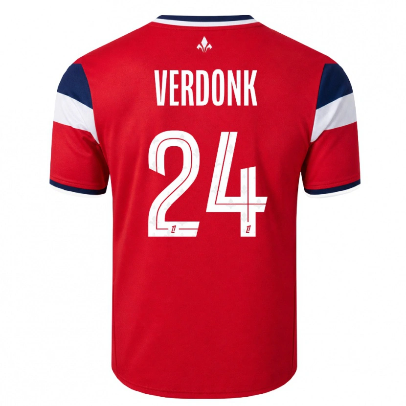 Danxen Homem Camisola Calvin Verdonk #24 Vermelho Branco Azul Real Principal 2026/27 Camisa