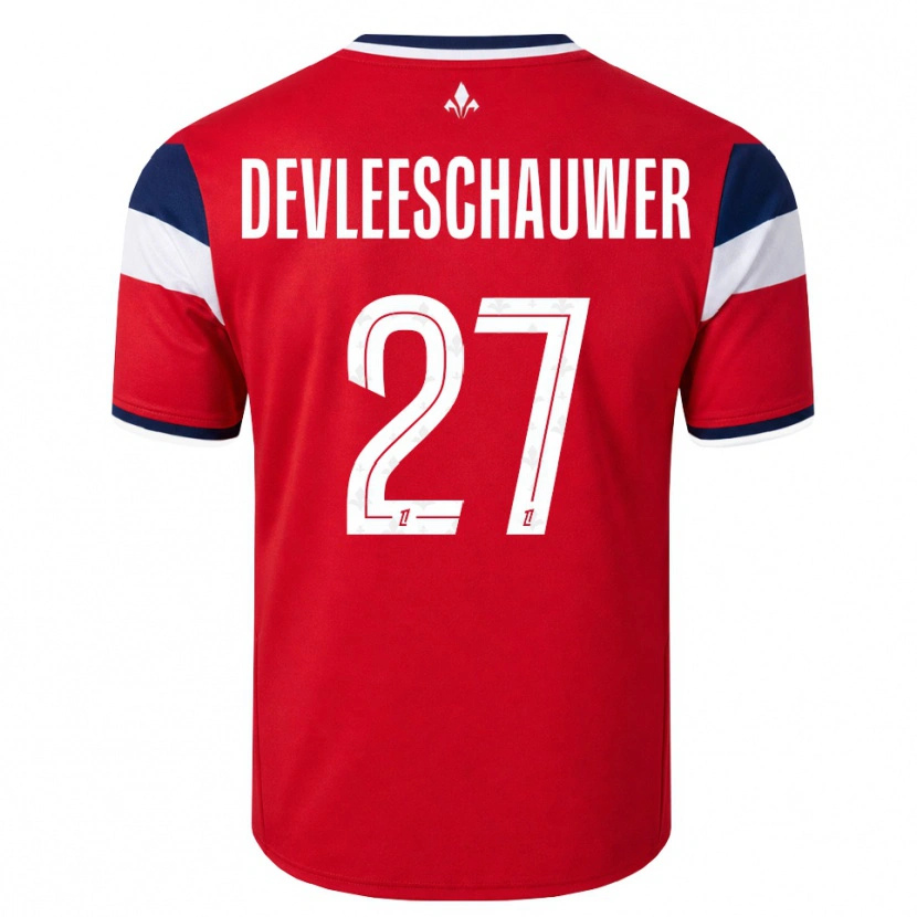 Danxen Homem Camisola Gwenaëlle Devleeschauwer #27 Vermelho Branco Azul Real Principal 2026/27 Camisa