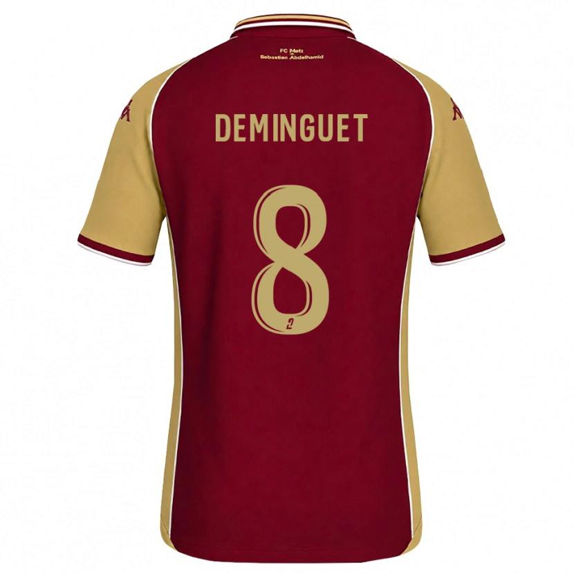 Danxen Homem Camisola Jessy Deminguet #8 Dourado Vermelho Escuro Principal 2026/27 Camisa