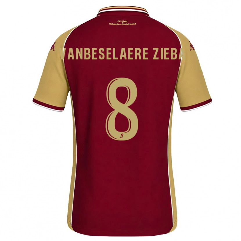 Danxen Homem Camisola Vadim Vanbeselaere Zieba #8 Dourado Vermelho Escuro Principal 2026/27 Camisa