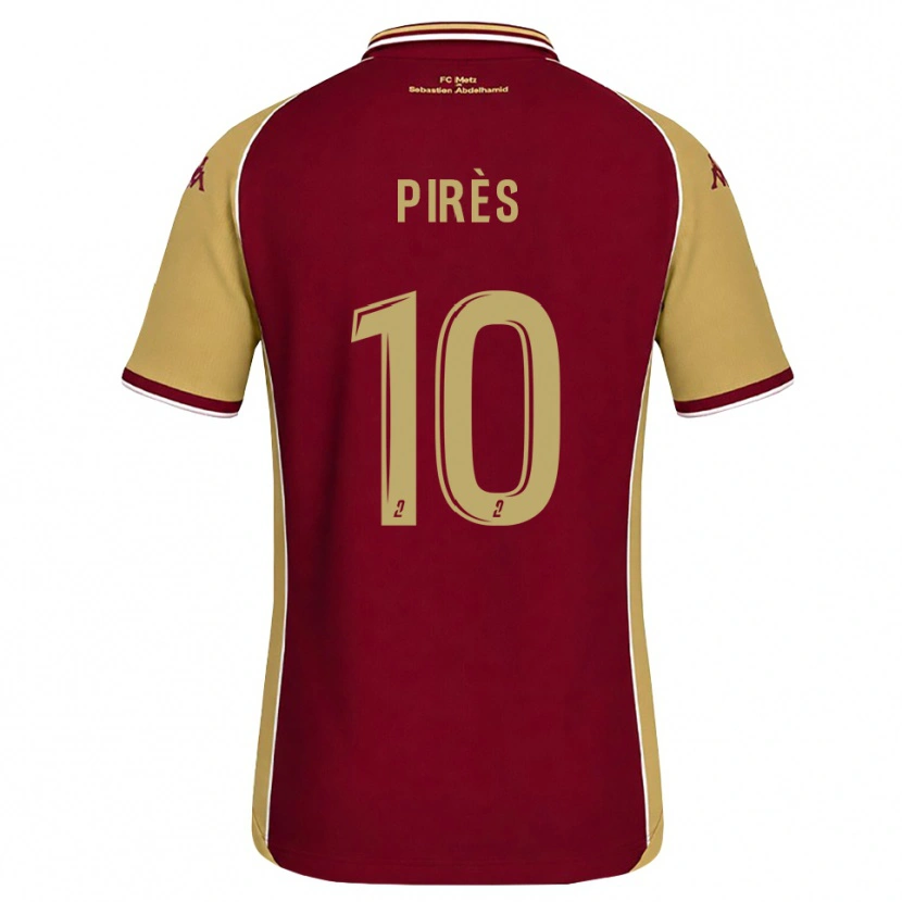 Danxen Homem Camisola Théo Pirès #10 Dourado Vermelho Escuro Principal 2026/27 Camisa