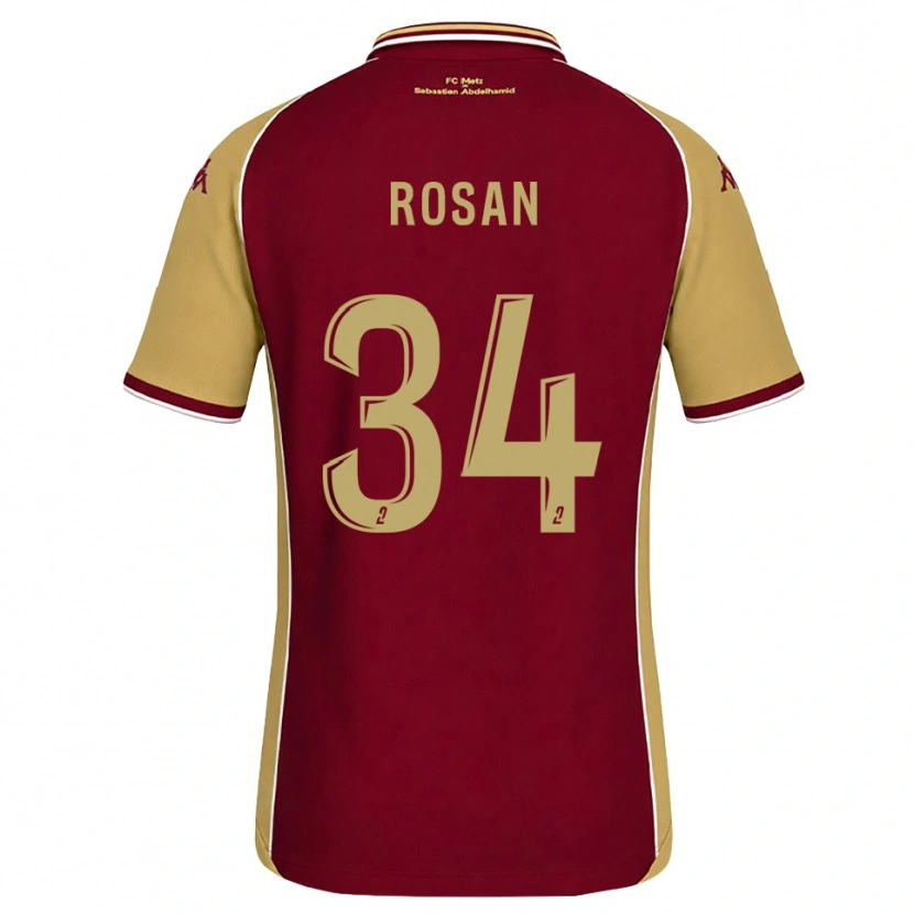 Danxen Homem Camisola Kaylia Rosan #34 Dourado Vermelho Escuro Principal 2026/27 Camisa