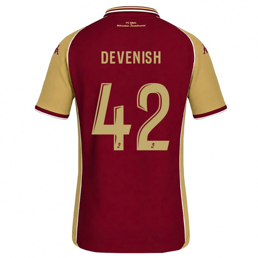 Danxen Homem Camisola Cristian Devenish #42 Dourado Vermelho Escuro Principal 2026/27 Camisa