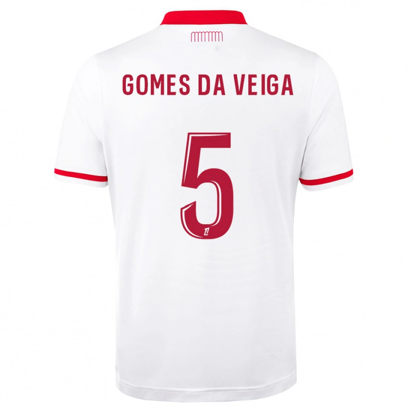 Danxen Homem Camisola Melvin Gomes #5 Vermelho Branco Principal 2026/27 Camisa