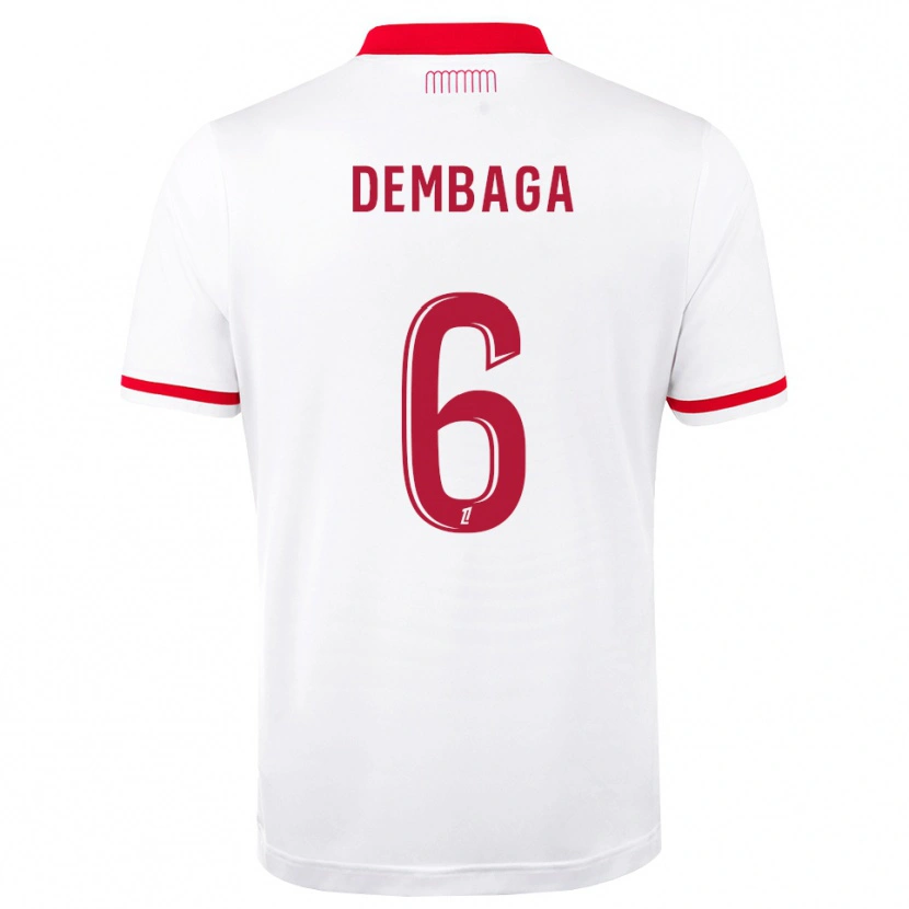Danxen Homem Camisola Boubakar Dembaga #6 Vermelho Branco Principal 2026/27 Camisa