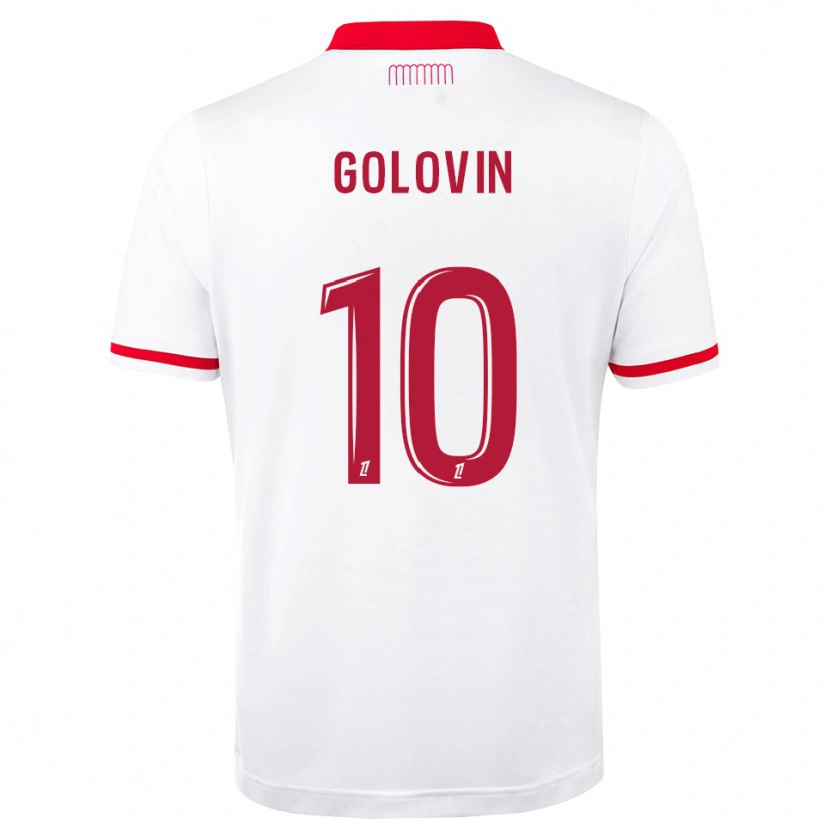 Danxen Homem Camisola Aleksandr Golovin #10 Vermelho Branco Principal 2026/27 Camisa