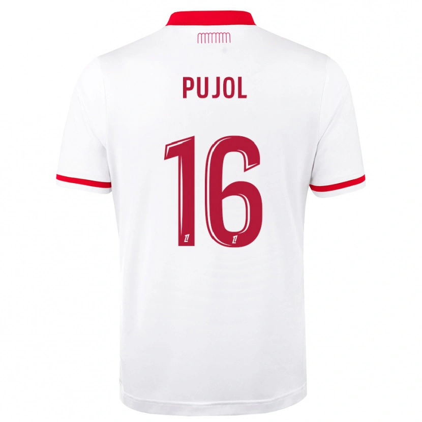 Danxen Homem Camisola Yoann Pujol #16 Vermelho Branco Principal 2026/27 Camisa